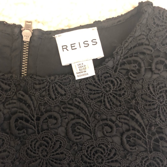 Reiss Guipure black lace dress size 0 - Picture 2 of 4